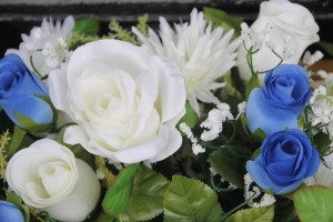 Modrá svatební kytice